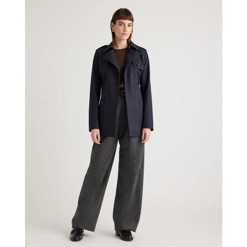 Quince Women Comfort Stretch Short Trench Coat Size M NWT - Picture 4 of 7